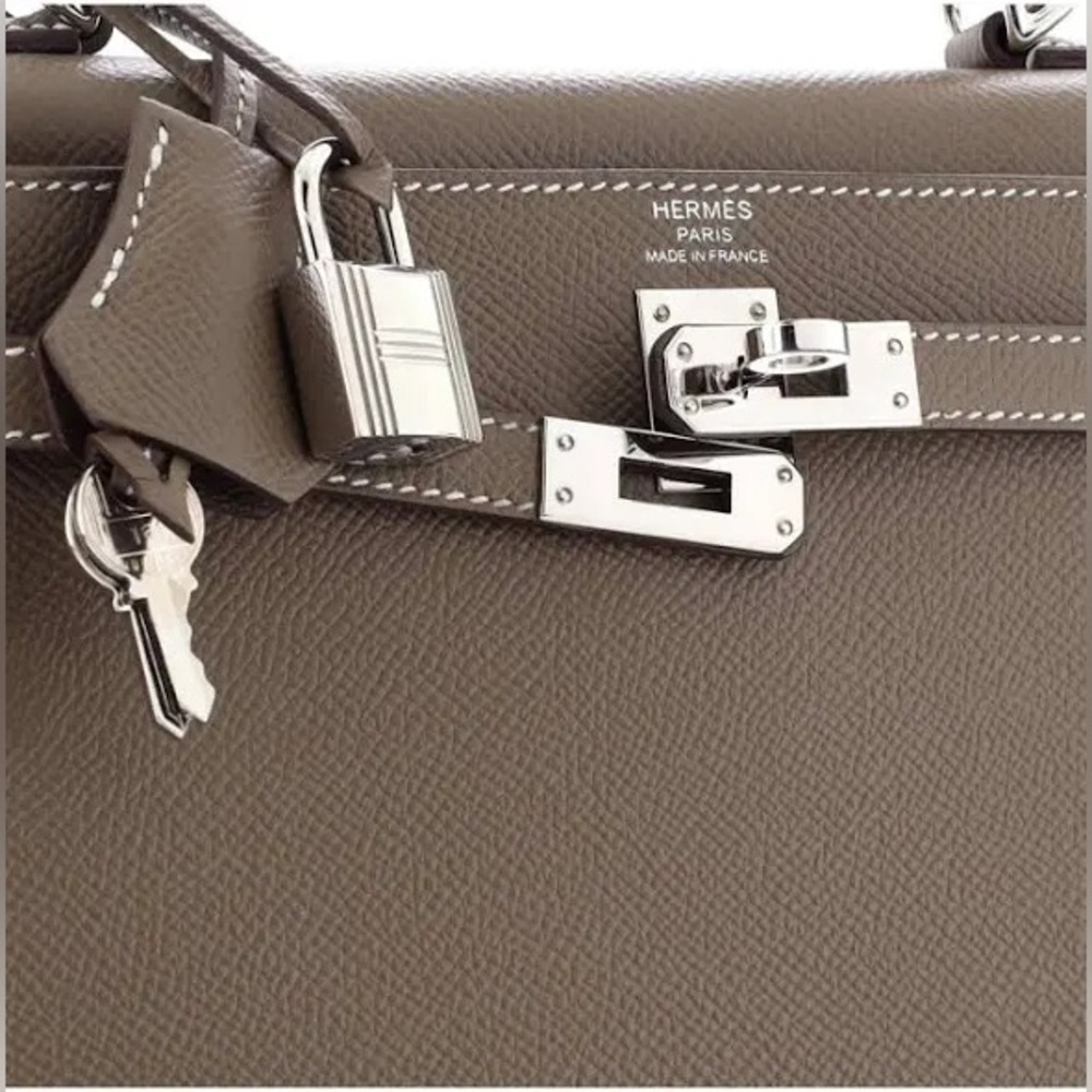 Hermès Kelly 25 Handbag Grey Epsom with Palladium Hardware GUC 100% Authentic - Picture 6 of 10
